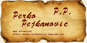 Perko Pejkanović vizit kartica